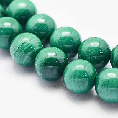 Natural Malachite Beads Strands G-O166-07A-8mm-1