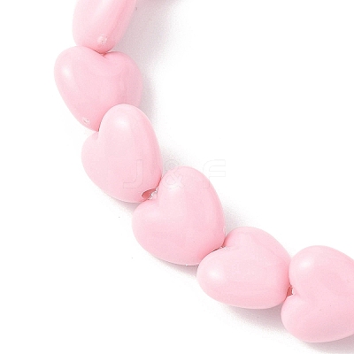Heart Acrylic Stretch Bracelets BJEW-JB12640-1