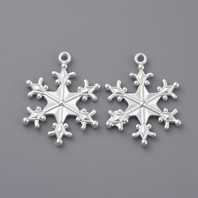 Zinc Alloy Snowflake Pendants TIBEP-12740-S-FF-1