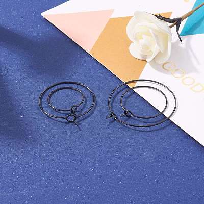 24Pcs 4 Size 316L Surgical Stainless Steel Hoop Earring Findings X1-STAS-ZZ0001-03EB-1