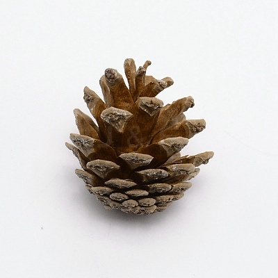 Christmas Themed Wooden Pine Cone Ornaments AJEW-WH0240-63-1