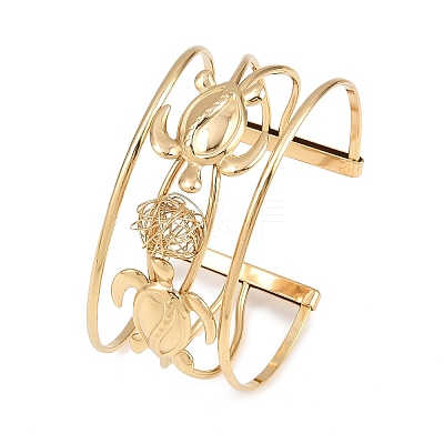 304 Stainless Steel Cuff Statement Bangles BJEW-Z161-03G-1