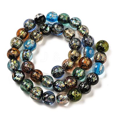 Handmade Dichroic Foil Glass Beads Strands DICH-U001-05J-1