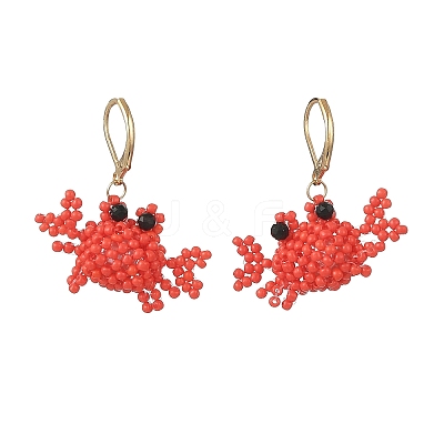 Glass Seed Bead Leverback Dangle Earrings EJEW-MZ00771-1