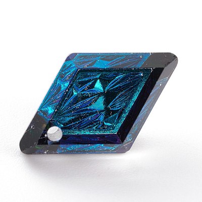 Embossed Glass Rhinestone Pendants GLAA-J101-04B-1
