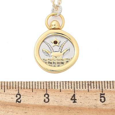 Brass Twelve Constellations Tarot Pendant Necklaces NJEW-Q006-01L-G-1