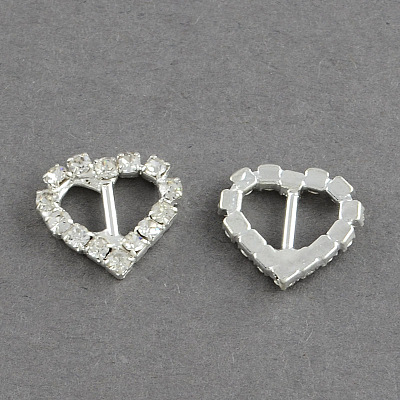Shining Heart Wedding Invitation Ribbon Buckles RB-S019-25-1