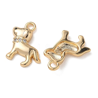 Brass Micro Pave Cubic Zirconia Charms KK-D261-08G-1