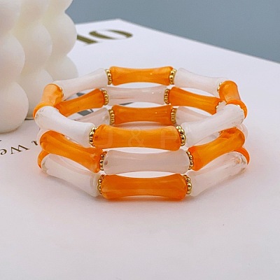 Acrylic Bamboo Joint Beaded Bracelets for Women FS-WG26A21-08-1
