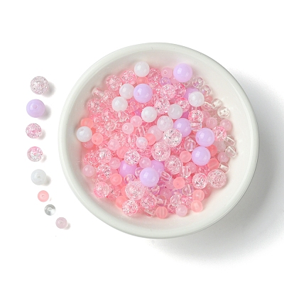 DIY Round Acrylic Beads Bracelets Making Kits DIY-FS0007-02B-1