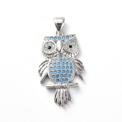 Brass Micro Pave Cubic Zirconia Pendants ZIRC-G157-22P-1