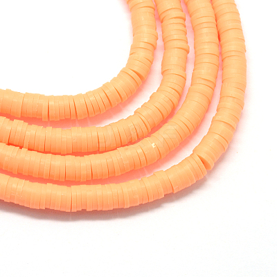 Flat Round Handmade Polymer Clay Beads CLAY-R067-6.0mm-11-1