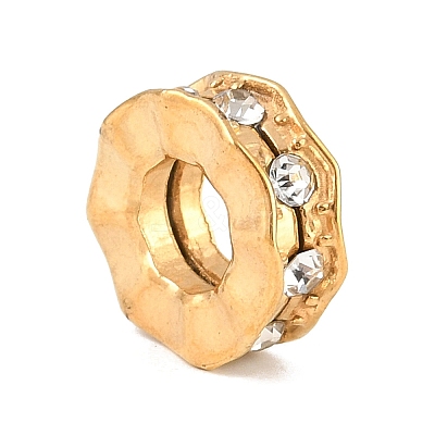 304 Stainless Steel Rhinestone European Beads RB-CBA362B-01H-1
