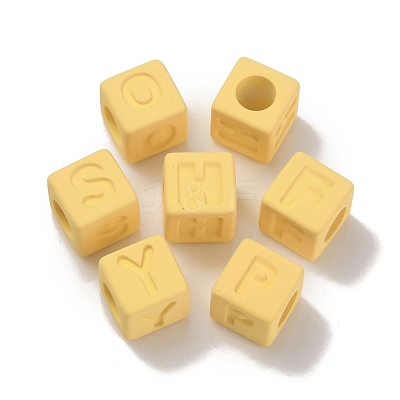 Rubberized Style Transparent Acrylic Beads OACR-K007-014E-1