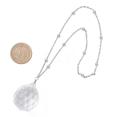 Glass Round Window Hanging Suncatchers HJEW-JM04522-02-1