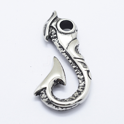 304 Stainless Steel Pendants STAS-O102-21AS-1