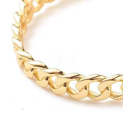 Brass Curb Chain Shape Open Cuff Bangle for Women BJEW-B054-38G-1