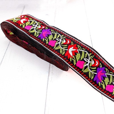 5M Ethnic Style Polycotton Embroidery Ribbon PW-WG33130-18-1