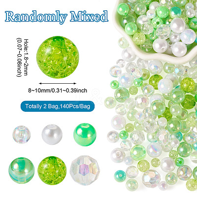 Transparent & Opaque Acrylic Bead OACR-TAC0002-08D-1