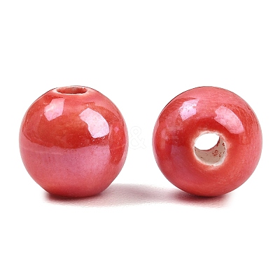 Glazed Porcelain Round Beads PORC-S489-10mm-14-1