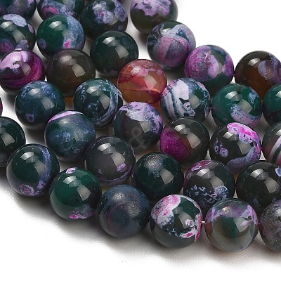 Natural Fire Crackle Agate(Dyed & Heated) Beads Strands G-K425-A05-14mm-1
