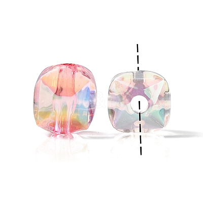 UV Plating Rainbow Iridescent Acrylic Beads OACR-K003-006-1