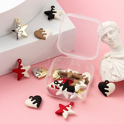 16Pcs 8 Style Spray Painted Alloy Pendants FIND-LS0001-63-1