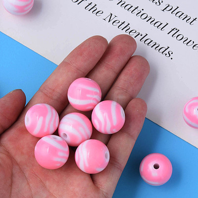 Opaque Striped Acrylic Beads MACR-S373-27B-05-1
