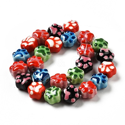 Handmade Printed Porcelain Beads X1-PORC-F005-02-1
