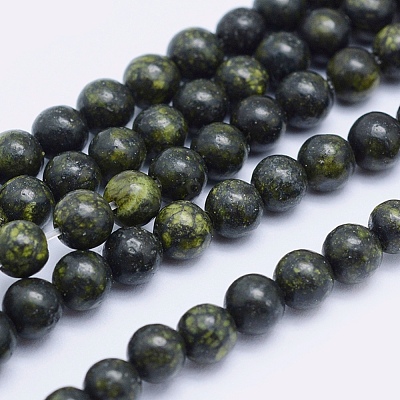 Natural Serpentine/Green Lace Stone Beads Strands G-P345-01-4mm-1