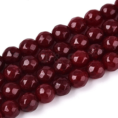 Dyed Natural White Jade Beads Strands G-T139-6mm-60-12-1