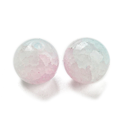 Transparent Spray Painting Crackle Glass Beads GLAA-L046-01A-03-1