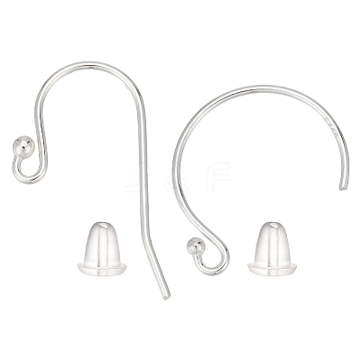 16Pcs 2 Styles 925 Sterling Silver Earring Hooks STER-ME0001-21-1