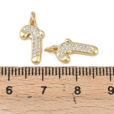 Christmas Brass Micro Pave Cubic Zirconia Charms KK-L255-18G-01-1