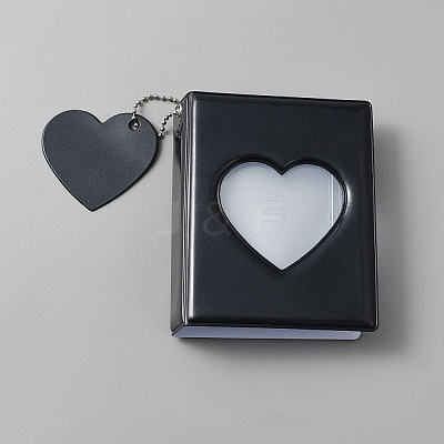 3 Inch PVC Mini Heart Hollow Photocard Holder Book AJEW-WH0038-65P-02-1