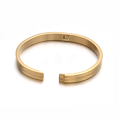 Ion Plating(IP) Trendy 304 Stainless Steel Bangles BJEW-L552-23E-8mm-1