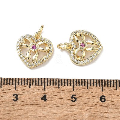 Brass Micro Pave Cubic Zirconia Pendants KK-D235-10G-02-1