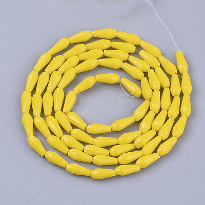 Opaque Solid Color Glass Beads Strands GLAA-T009-001E-1