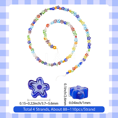 Handmade Millefiori Glass Bead Strands LAMP-LT0001-09A-1