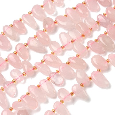 Natural Rose Quartz Beads Strands G-P604-A21-01-1