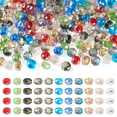 220Pcs 11 Colors Electroplate Glass Beads Strands EGLA-TA0013-52-1
