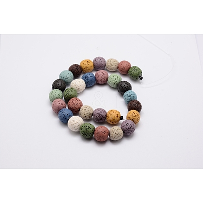 Natural Lava Rock Bead Strands X-G-L435-03-10mm-1