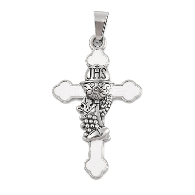 304 Stainless Steel Enamel Pendants X-STAS-D112-02P-1