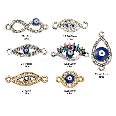 28Pcs 7 Style Alloy Links ENAM-LS0001-81-1