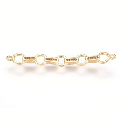Brass Micro Pave Cubic Zirconia Links ZIRC-E124-31G-1