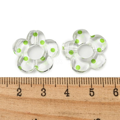 Transparent Printed Acrylic Beads OACR-H124-05A-03-1