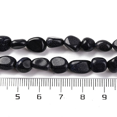 Synthetic Blue Goldstone Beads Strands G-G146-A35-01-1