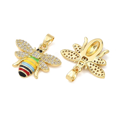 Brass Micro Pave Black Cubic Zirconia Pendants CU-T001-05G-1
