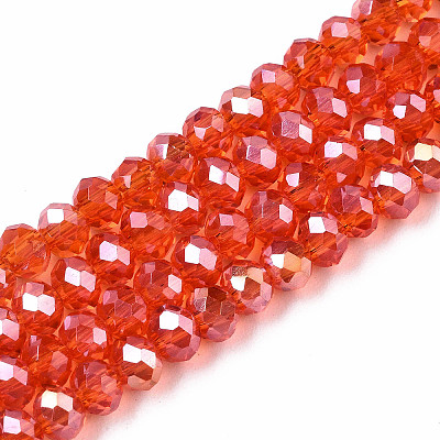 Electroplate Glass Beads Strands X-EGLA-A034-T4mm-B22-1