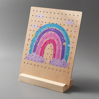 Wooden Slant Back Earring Display Stands EDIS-WH0035-21A-1
